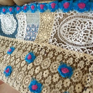 Bohemian Doily Crochet Lace Valance - Rustic Boho Window Decor