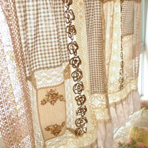 Patchwork Lace Curtain - Rustic Farmhouse Style