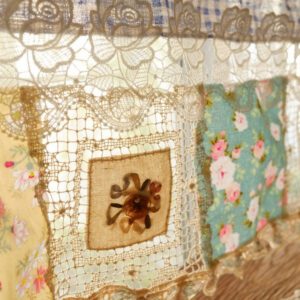 Shabby Chic Ivory Lace Embroidered Sheer Rod Pocket Curtain