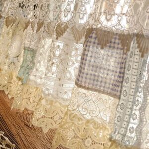 Vintage Style Ivory Lace Curtain with Doily Detail