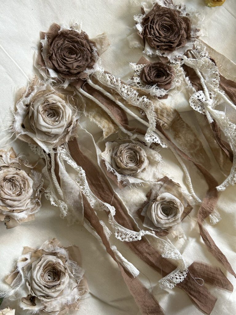 Fabric Roses-Coffee-Brown