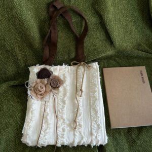 Original Handmade Dried Rose Fabric Shoulder Bag Artistic Style