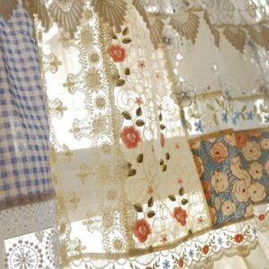Rustic Shabby Chic French Country Patchwork Curtain Valance Vintage Charm-1
