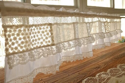 Vintage Ivory Lace Valance - Cottagecore Window Treatment