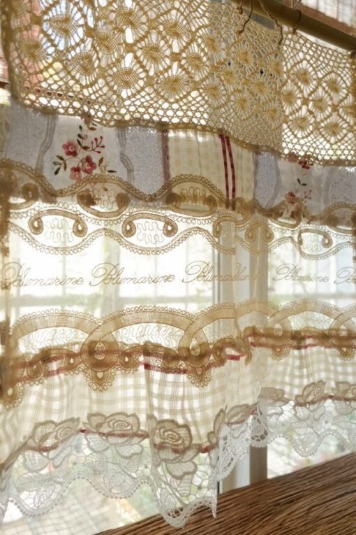 Elegant Sheer Lace Curtain Ivory Shabby Chic Decor